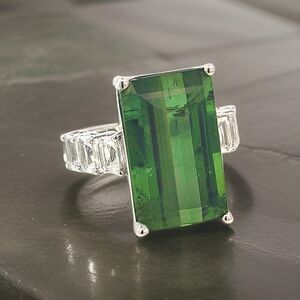 Natural Tourmaline Sapphire Ring 6.75 14k WG 21.03 TCW Certified $12,950 310646